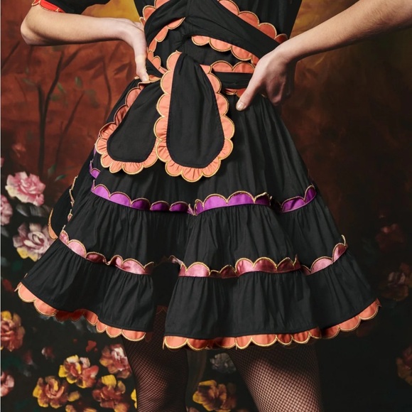 NWT CELIAB Sapin Scalloped Puff-Sleeve Mini Dress Medium - Picture 10 of 10